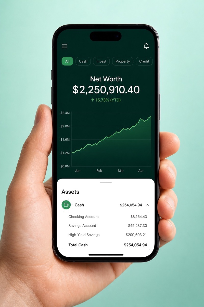 BankSupermarket App 净资产界面