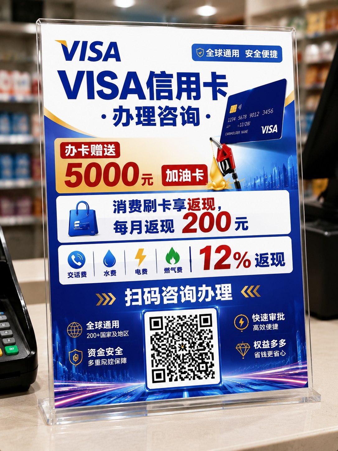 柜台咨询台卡