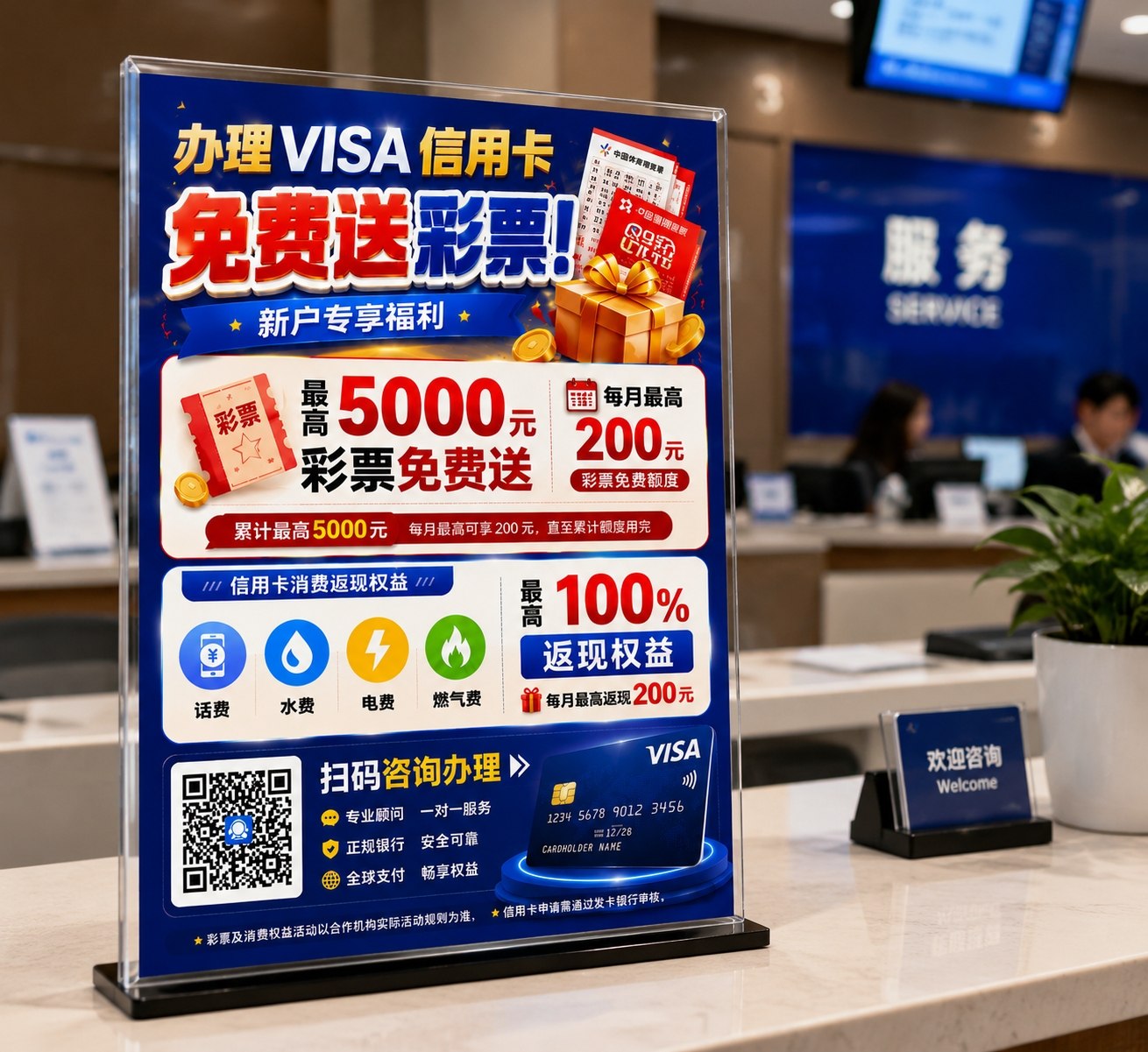 服务台办卡物料